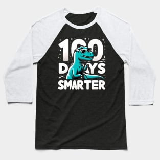 100 Days Smarter - Dinosaur Baseball T-Shirt